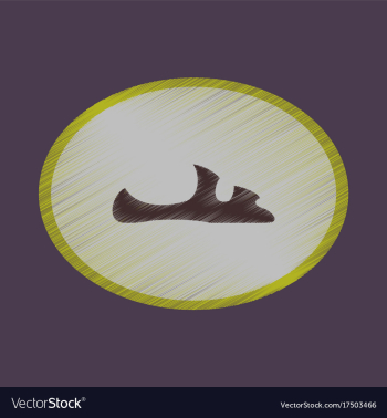 Flat shading style icon footwear flip flops vector image Flat shading style icon footwear flip flops vector image