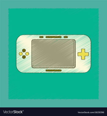 Flat shading style icon game console vector image Flat shading style icon game console vector image