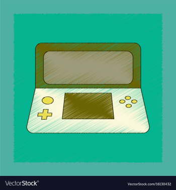 Flat shading style icon game console vector image Flat shading style icon game console vector image