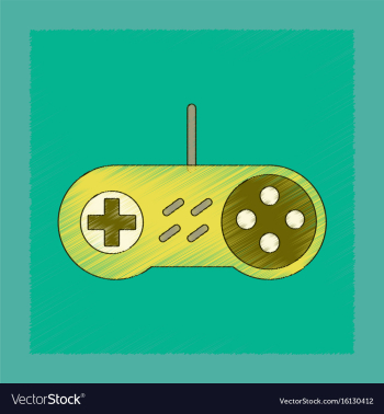 Flat shading style icon game joystick vector image Flat shading style icon game joystick vector image