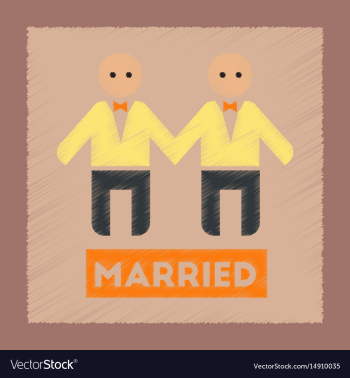 Flat shading style icon gay newlyweds vector image Flat shading style icon gay newlyweds vector image