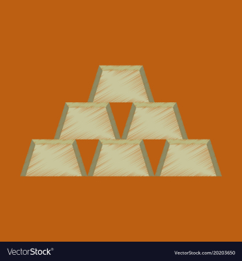 Flat shading style icon gold bars vector image Flat shading style icon gold bars vector image