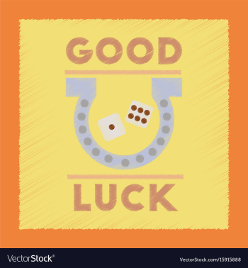 Flat shading style icon good luck logo vector image Flat shading style icon good luck logo vector image