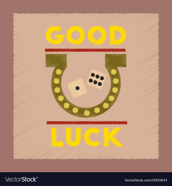 Flat shading style icon good luck logo vector image Flat shading style icon good luck logo vector image