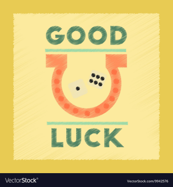 Flat shading style icon good luck logo vector image Flat shading style icon good luck logo vector image