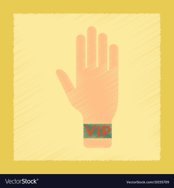 Flat shading style icon hand VIP vector image Flat shading style icon hand VIP vector image