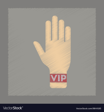 Flat shading style icon hand VIP vector image Flat shading style icon hand VIP vector image