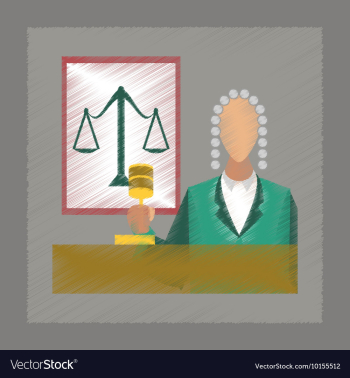 Flat shading style icon jurisdiction judge vector image Flat shading style icon jurisdiction judge vector image