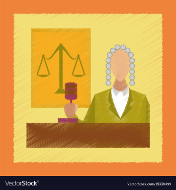 Flat shading style icon jurisdiction judge vector image Flat shading style icon jurisdiction judge vector image