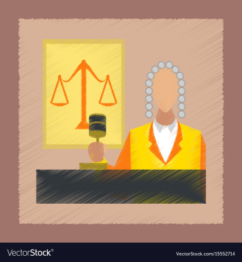 Flat shading style icon jurisdiction judge vector image Flat shading style icon jurisdiction judge vector image
