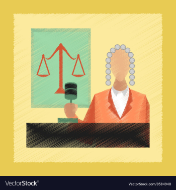 Flat shading style icon jurisdiction judge vector image Flat shading style icon jurisdiction judge vector image