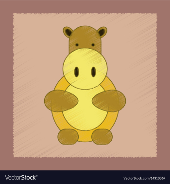 Flat shading style icon kids hippo vector image Flat shading style icon kids hippo vector image