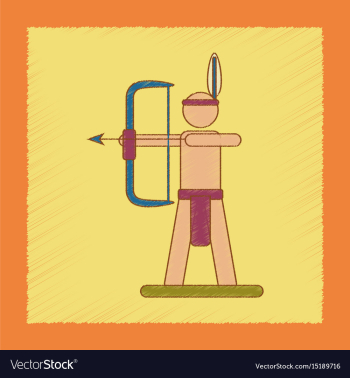 Flat shading style icon kids indian vector image