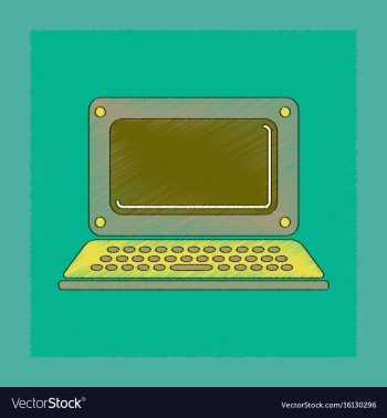 Flat shading style icon laptop vector image Flat shading style icon laptop vector image