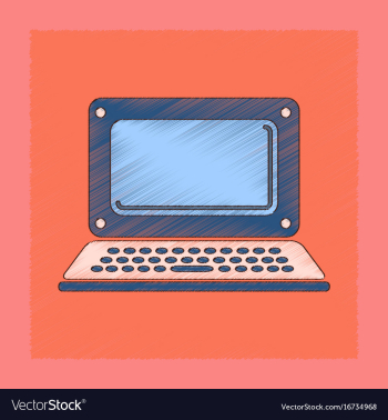 Flat shading style icon laptop vector image Flat shading style icon laptop vector image