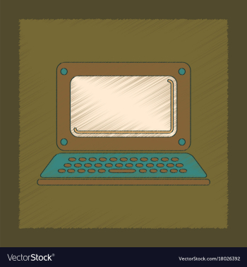 Flat shading style icon laptop vector image Flat shading style icon laptop vector image