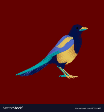 Flat shading style icon magpie vector image