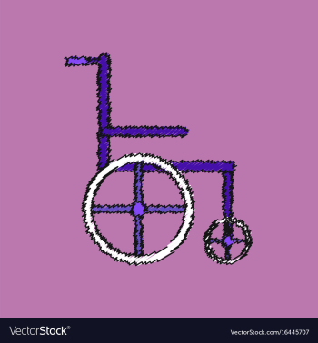 Flat shading style icon medical wheelchair vector image Flat shading style icon medical wheelchair vector image