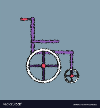 Flat shading style icon medical wheelchair vector image Flat shading style icon medical wheelchair vector image