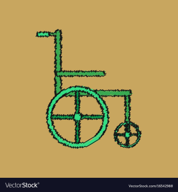 Flat shading style icon medical wheelchair vector image Flat shading style icon medical wheelchair vector image