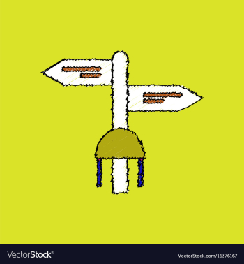 Flat shading style icon military signpost vector image Flat shading style icon military signpost vector image