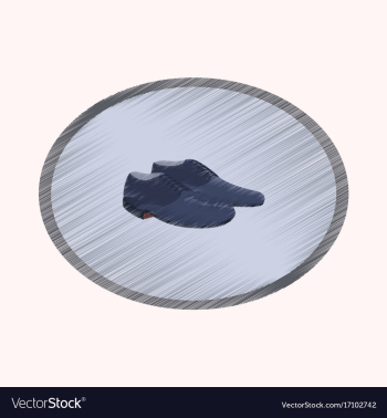 Flat shading style icon pair of men shoes vector image Flat shading style icon pair of men shoes vector image
