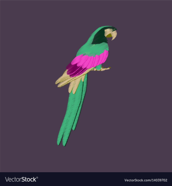 Flat shading style icon parrot vector image Flat shading style icon parrot vector image