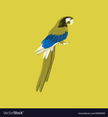 Flat shading style icon parrot vector image Flat shading style icon parrot vector image