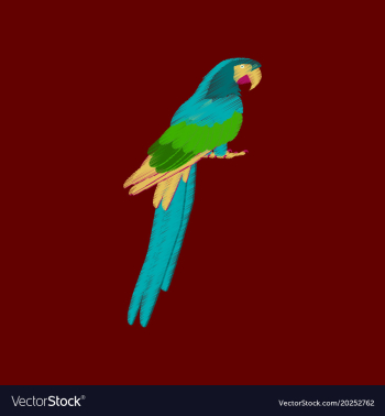 Flat shading style icon parrot vector image Flat shading style icon parrot vector image