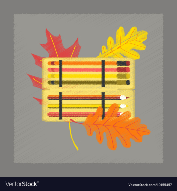 Flat shading style icon pencil box pencil pen vector image