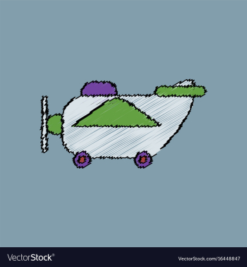 Flat shading style icon retro plane toy vector image Flat shading style icon retro plane toy vector image