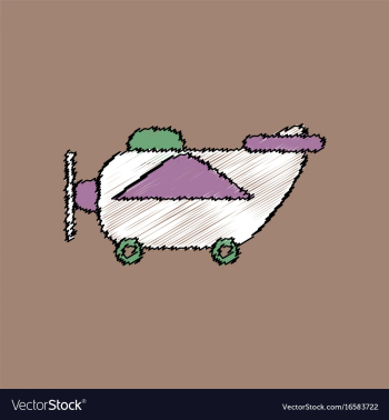 Flat shading style icon retro plane toy vector image Flat shading style icon retro plane toy vector image
