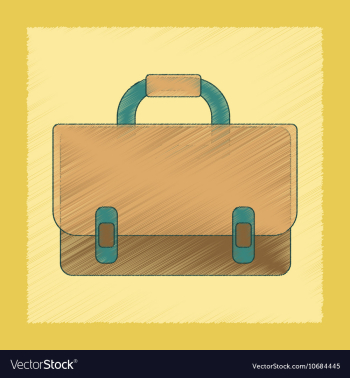Flat shading style icon school bag backpack vector image Flat shading style icon school bag backpack vector image