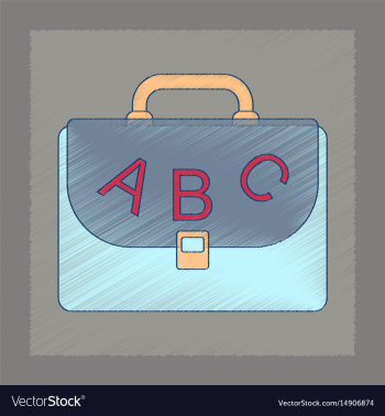 Flat shading style icon school bag backpack vector image Flat shading style icon school bag backpack vector image