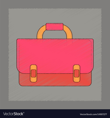 Flat shading style icon school bag backpack vector image Flat shading style icon school bag backpack vector image