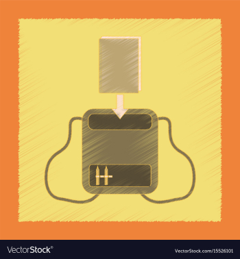 Flat shading style icon school bag backpack vector image Flat shading style icon school bag backpack vector image