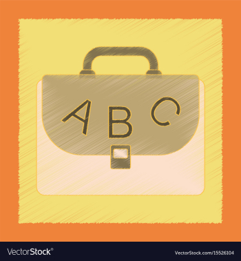Flat shading style icon school bag backpack vector image Flat shading style icon school bag backpack vector image