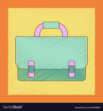 Flat shading style icon school bag backpack vector image Flat shading style icon school bag backpack vector image