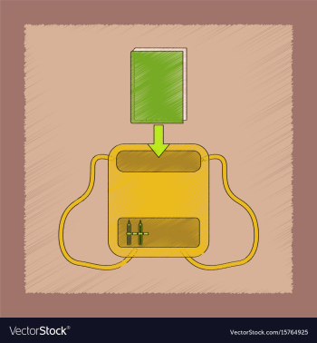 Flat shading style icon school bag backpack vector image Flat shading style icon school bag backpack vector image