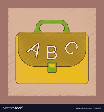 Flat shading style icon school bag backpack vector image Flat shading style icon school bag backpack vector image