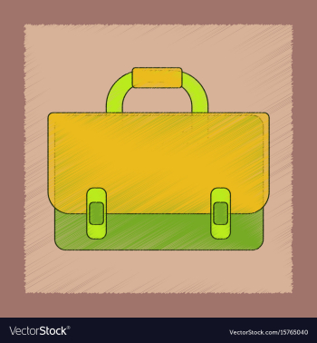 Flat shading style icon school bag backpack vector image Flat shading style icon school bag backpack vector image
