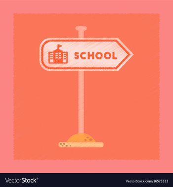 Flat shading style icon school sign vector image Flat shading style icon school sign vector image
