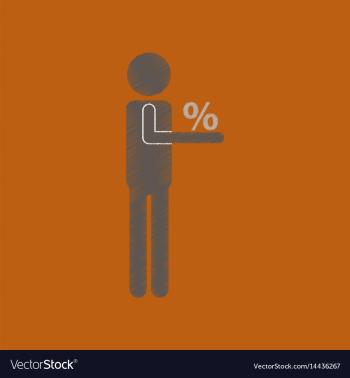 Flat shading style icon stick figure human vector image Flat shading style icon stick figure human vector image