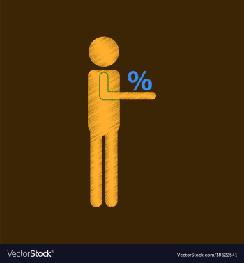 Flat shading style icon stick figure human vector image Flat shading style icon stick figure human vector image