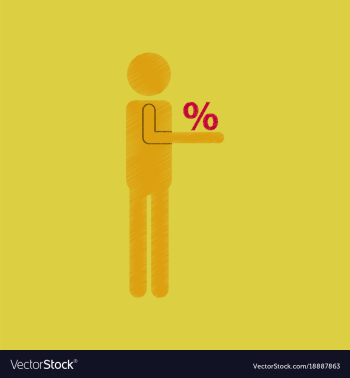 Flat shading style icon stick figure human vector image Flat shading style icon stick figure human vector image