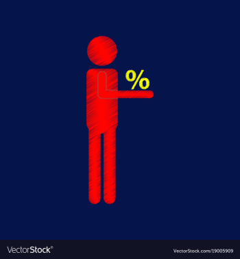 Flat shading style icon stick figure human vector image Flat shading style icon stick figure human vector image