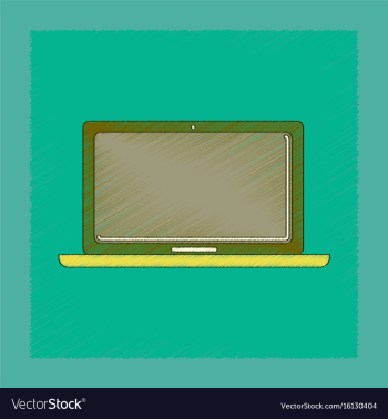 Flat shading style icon technology laptop vector image Flat shading style icon technology laptop vector image