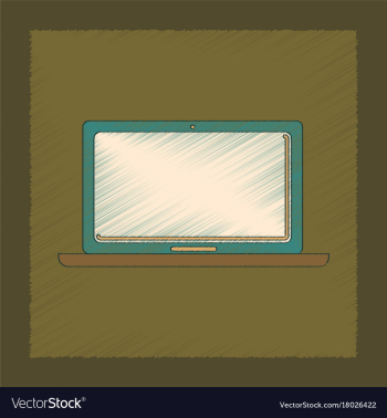 Flat shading style icon technology laptop vector image Flat shading style icon technology laptop vector image