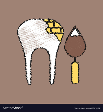 Flat shading style icon tooth repair vector image Flat shading style icon tooth repair vector image