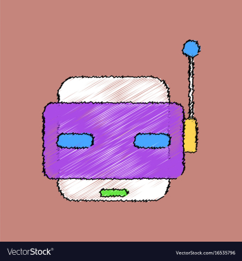 Flat shading style icon toy robot face vector image Flat shading style icon toy robot face vector image